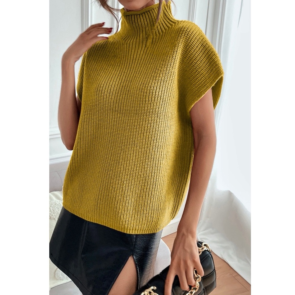 Mustard Yellow Batwing Sleeve Knit Top